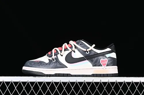 All Categories Nk SB Dunk Series Nk SB Dunk Low Low-top sneakers Nk Dunk Low Panda Prank Psychedelic Love Panda Distressed SB strap low-top casual sneakers DD1391-100
